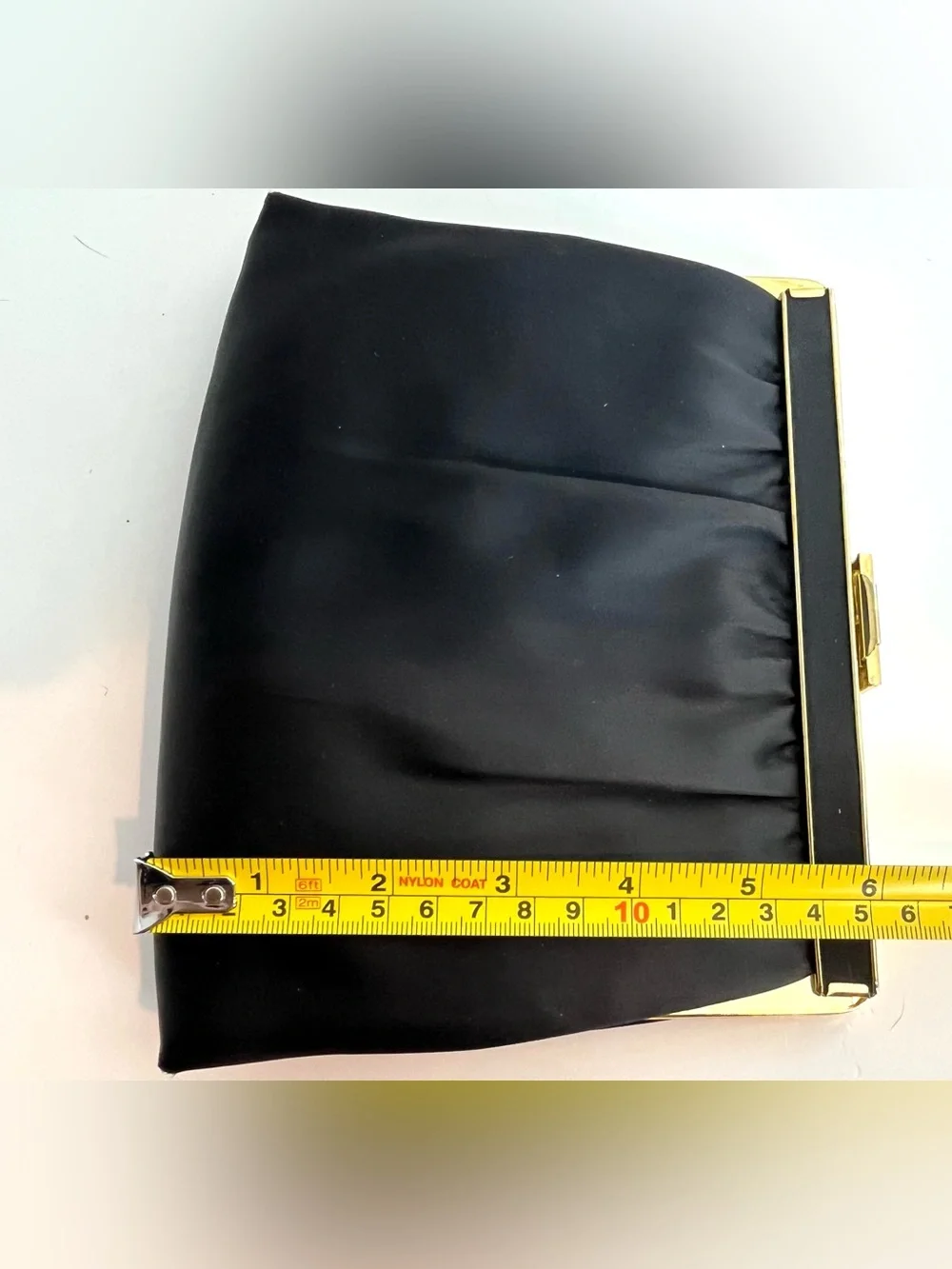 Classic vintage Black Evening Handbag with Gold Tone Trim